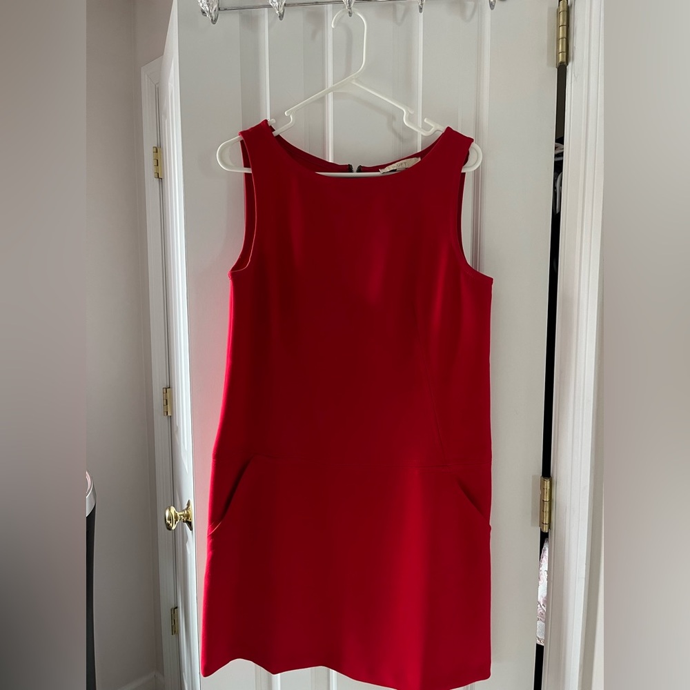 Loft Red dress with front pockets